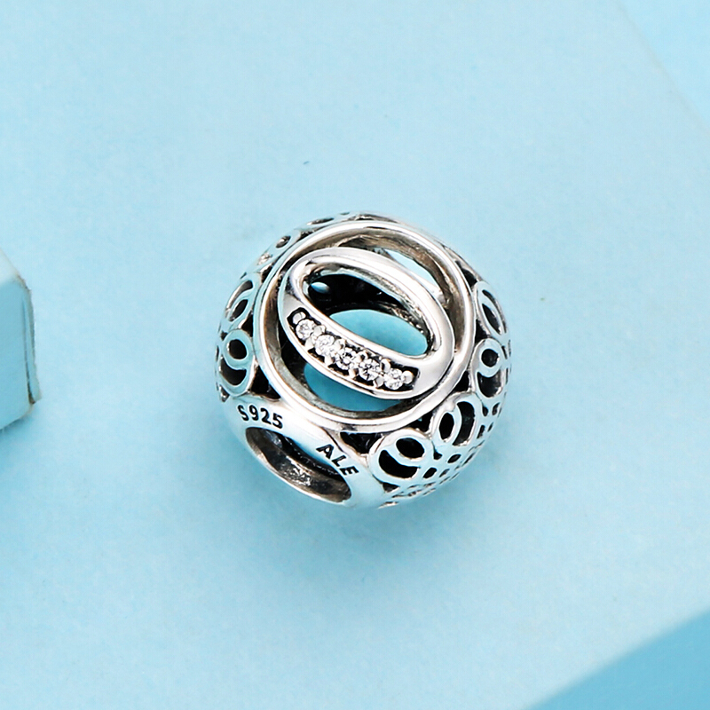 PANDORA潘多拉 复古字母O 925银串饰 791859CZ