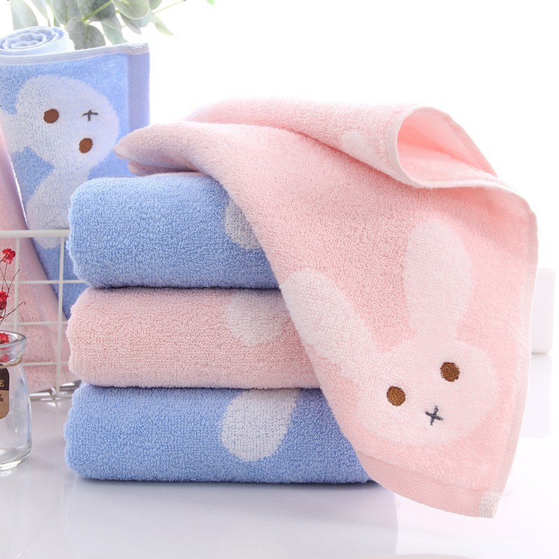 图强4条装纯棉童巾成人男女儿童宝宝柔软吸水家用洗脸全棉小毛巾