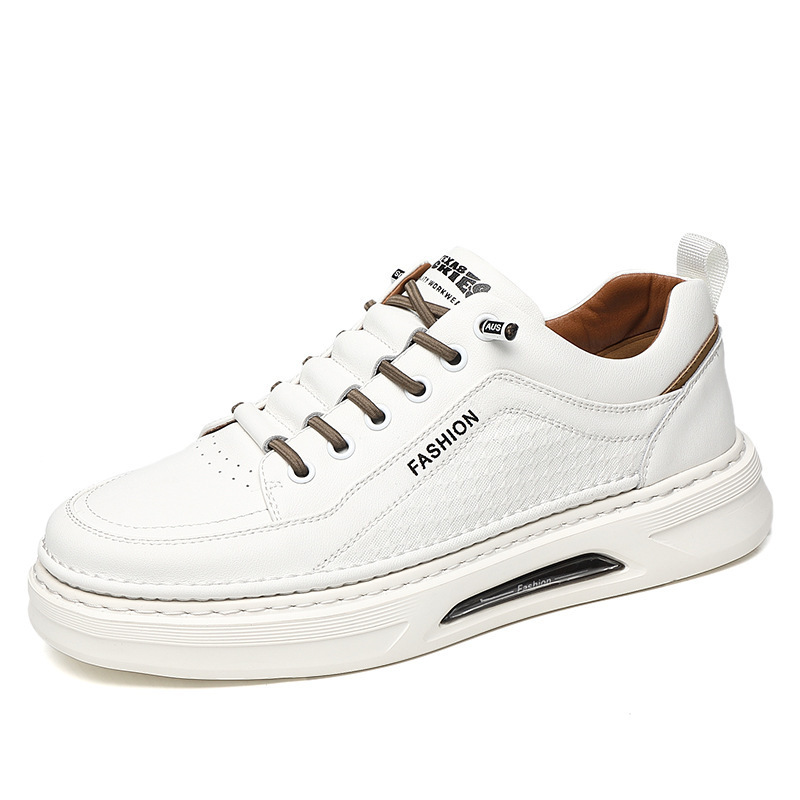 男鞋春季新款透气小白鞋子学生韩版潮流百搭真皮运动休闲板鞋8380