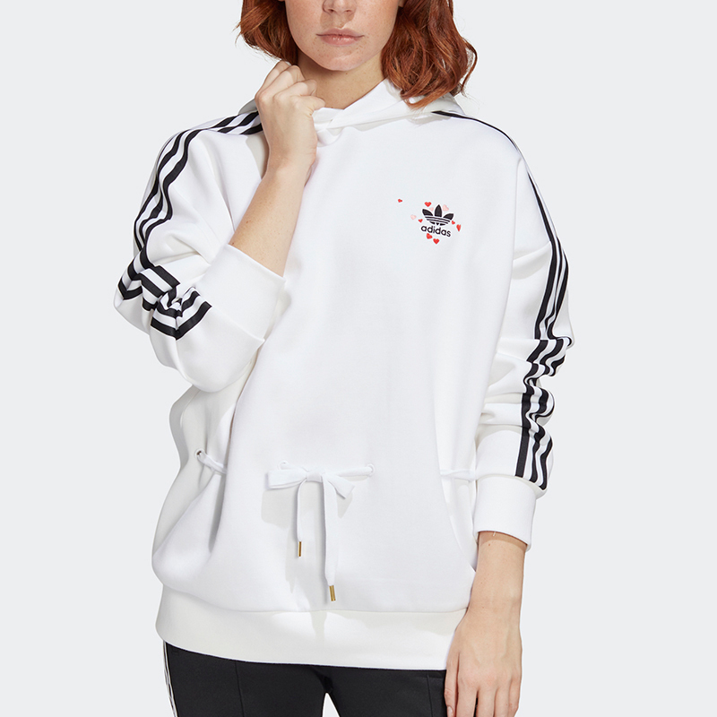 adidas阿迪达斯三叶草女装运动服休闲百搭连帽卫衣GK7175