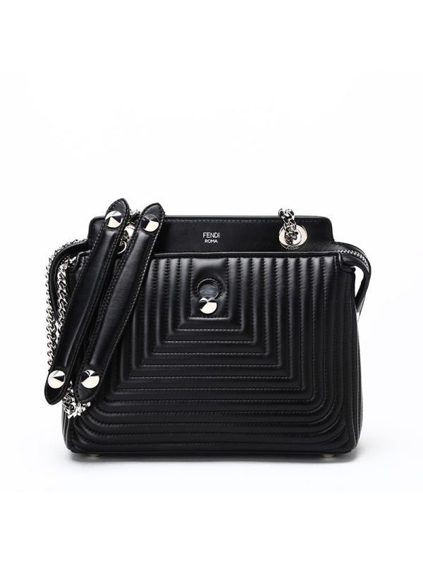 FENDI/芬迪 女包DOTCOM绗缝图案链条手拎斜挎包 8BN299