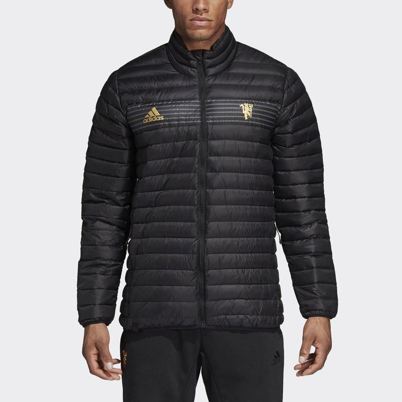 adidas男服羽绒服曼联保暖夹克休闲运动服CY6112 L CY6112黑色