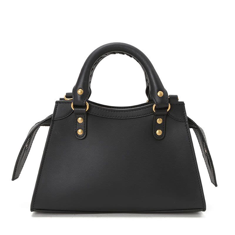巴黎世家BALENCIAGA NEO CLASSIC机车包迷你 梯形鳄鱼纹638524金扣 女士手提单肩斜挎包图片