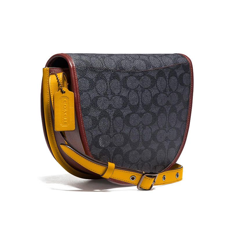 【预定】COACH/蔻驰Saddle 旋转扣单肩包 拼色195 22*19*7CM图片