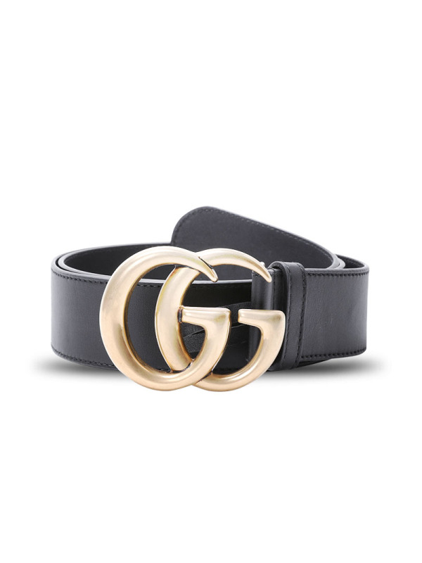 古驰 GUCCI 腰带4.0D 双G饰扣光面皮 男款腰带皮带 400593金扣
