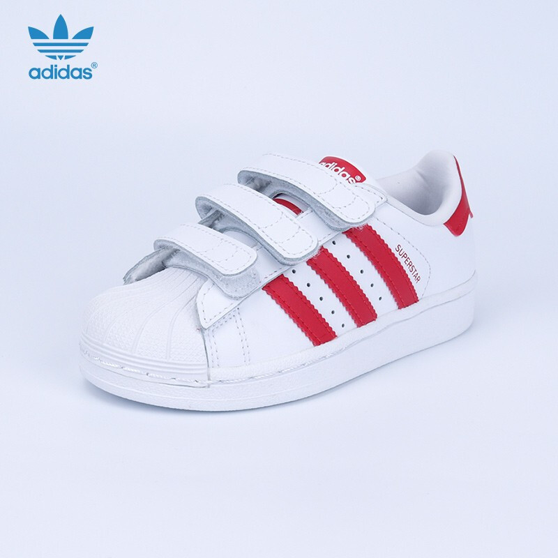 阿迪儿童adidas小童休闲鞋贝壳头魔术贴运动鞋板鞋cg6622