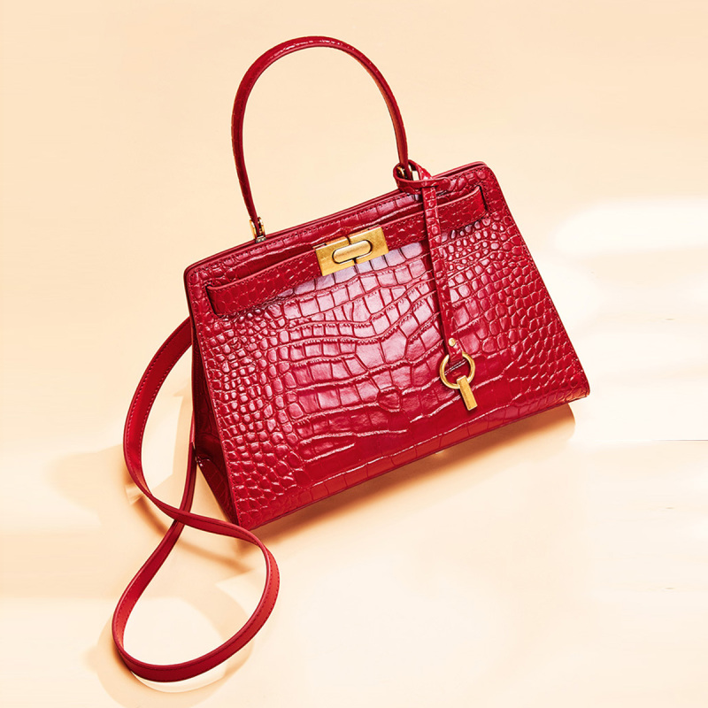 包包女包新款鳄鱼纹大容量斜挎包单肩手提包女士包