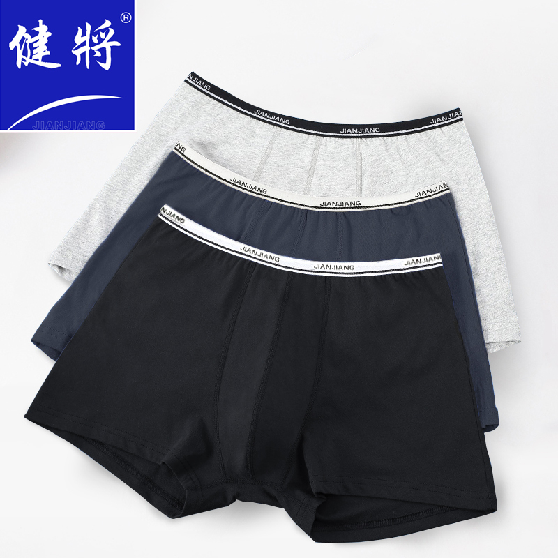 健将男士内裤纯棉u凸透气宽松内裤男平角裤头夏季薄款