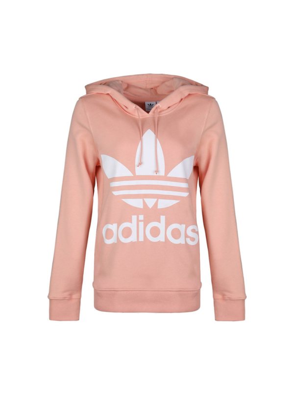 阿迪达斯三叶女子上衣休闲连帽运动卫衣舒适套头衫DV2560