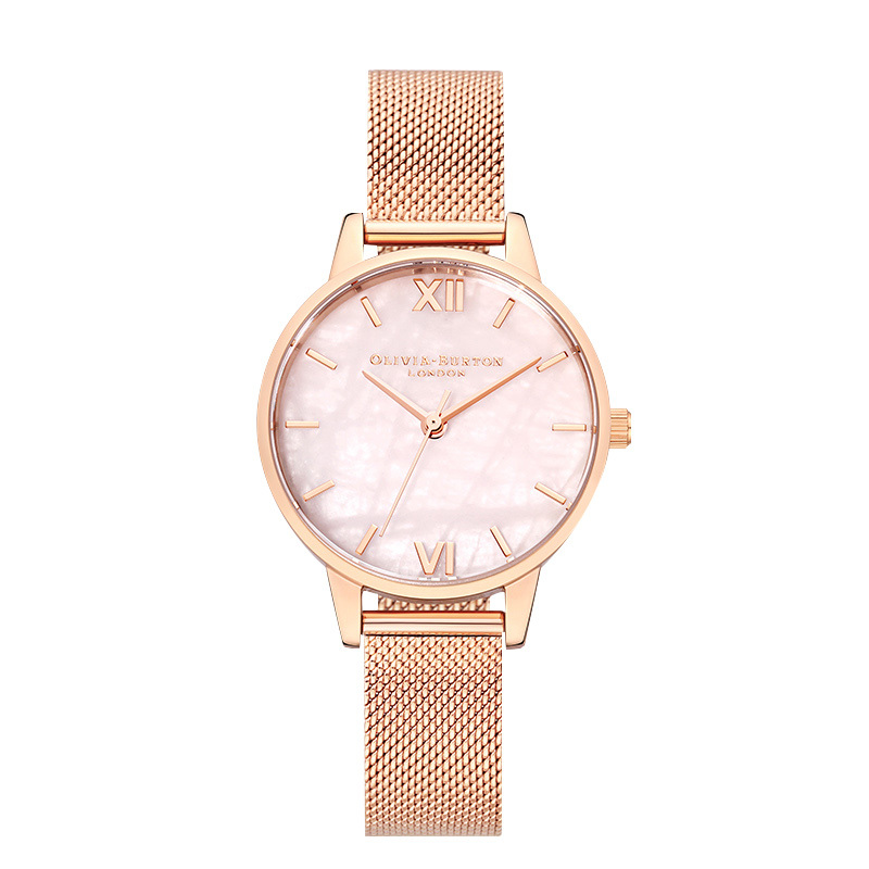 OLIVIABURTON 英国进口手表圆形甜美粉晶清新腕表少女OB16EX117石英表 女30mm