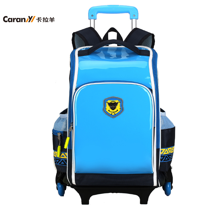 卡拉羊carany儿童拉杆书包拉杆双肩包书包学生小学生16年级减负涤纶