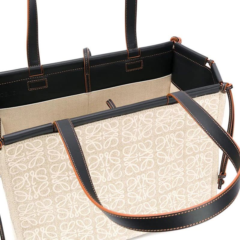 预售 罗意威LOEWE Anagram 亚麻和牛皮革 Cushion Tote 手袋 女士手提包 A612B90X14图片