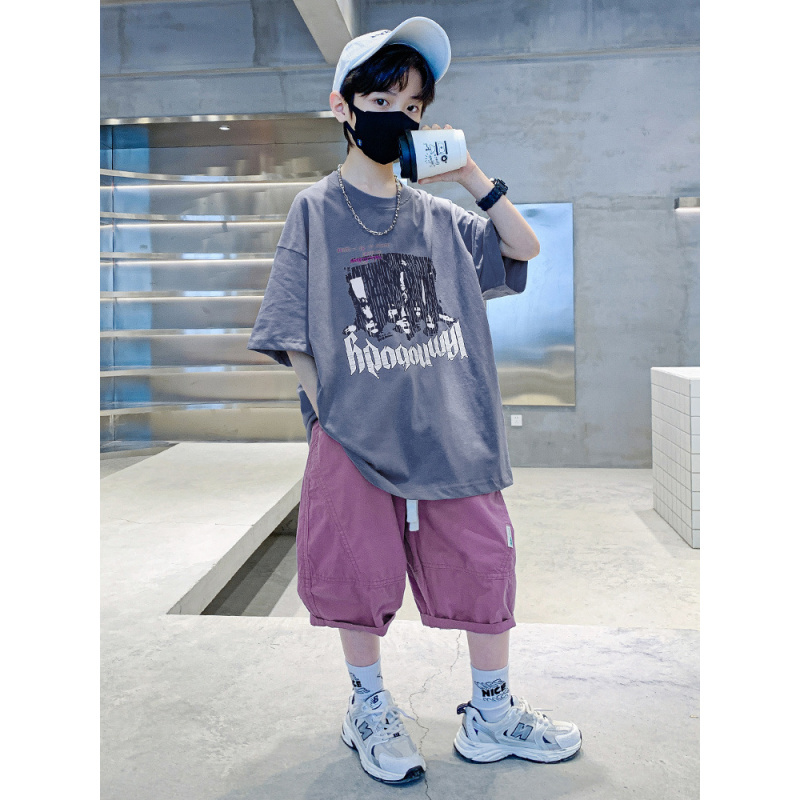 童装男童夏装套装2025新款儿童夏季帅气短袖中大童运动男孩衣服潮