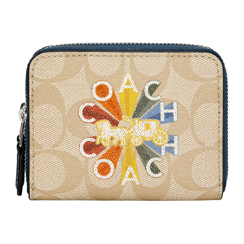 COACH 蔻驰 奢侈品 女士卡其色人造革短款钱包钱夹 F76754 SVP4M
