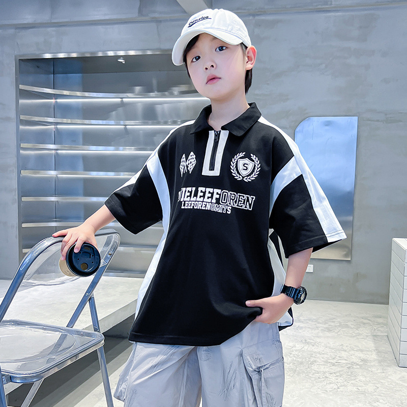 儿童装男童夏装POLO衫T恤2025新款中大童夏季男孩夏款纯棉短袖潮t