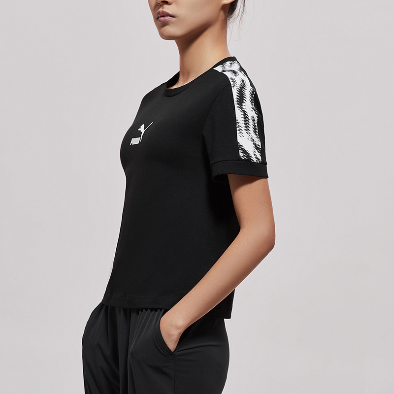 puma彪马女装夏季新款运动服圆领logo短袖跑步健身t恤579512