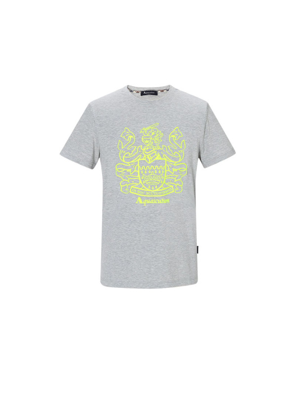 雅格狮丹 AQUASCUTUM 男士T恤 图型印花棉质QMT019M0