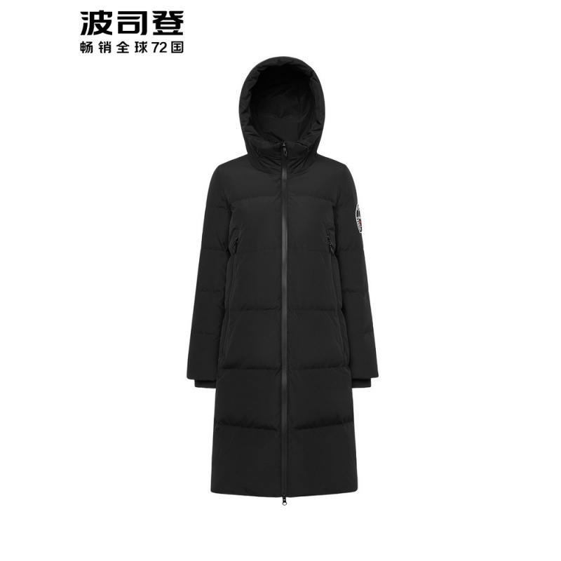 波司登女羽绒服连帽中长款新款时尚保暖冬外套修身B90142316