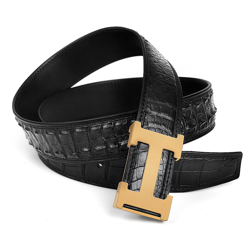 真皮腰带鳄鱼皮板扣礼盒男裤腰带头层牛皮男生休闲礼物男士皮带