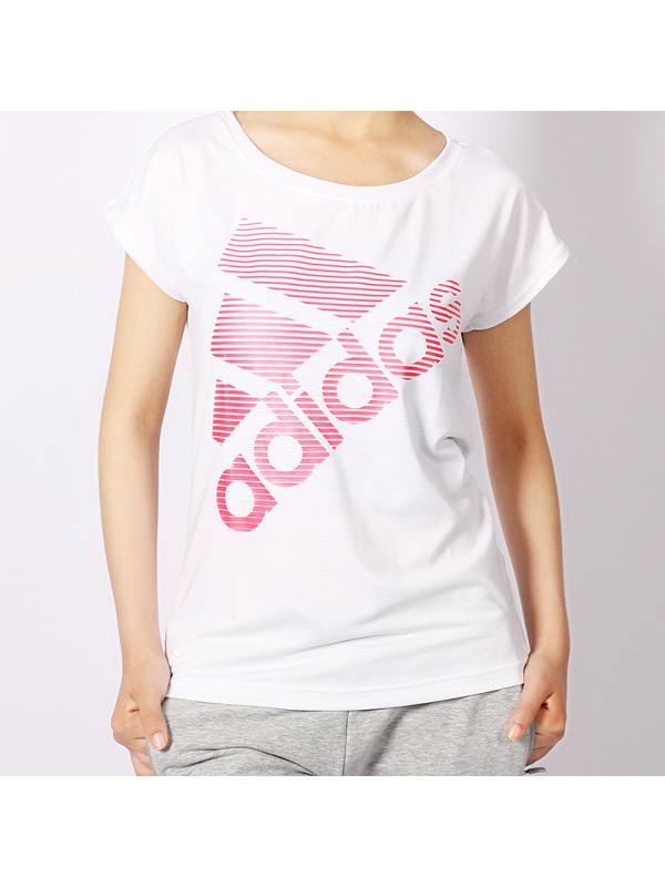 adidas阿迪达斯女T恤运动休闲训练针织透气圆领短袖-B30566