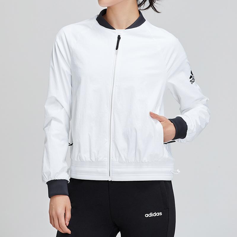 adidas女服外套夹克飞行领休闲运动服DW4553