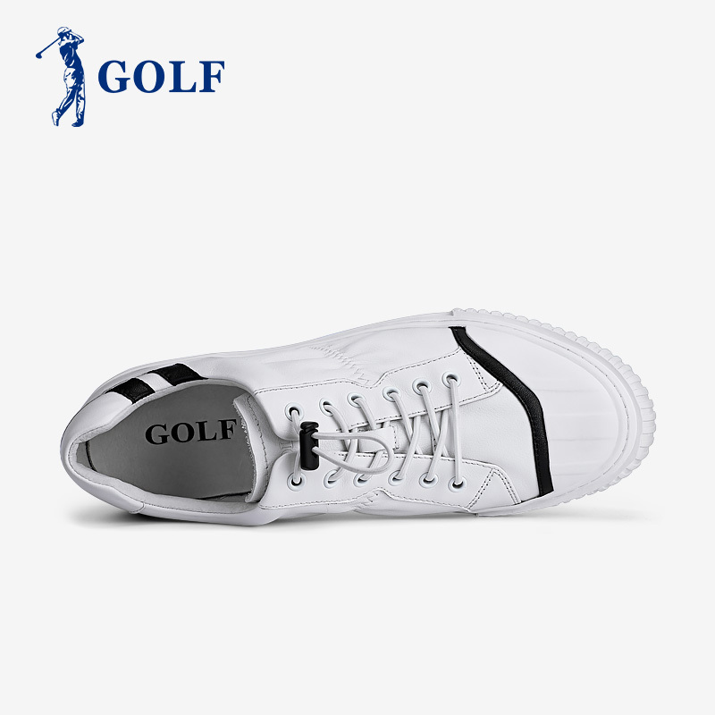 GOLF真皮板鞋男2018春季新款男鞋韩版潮流鞋子时尚百搭男士休闲鞋