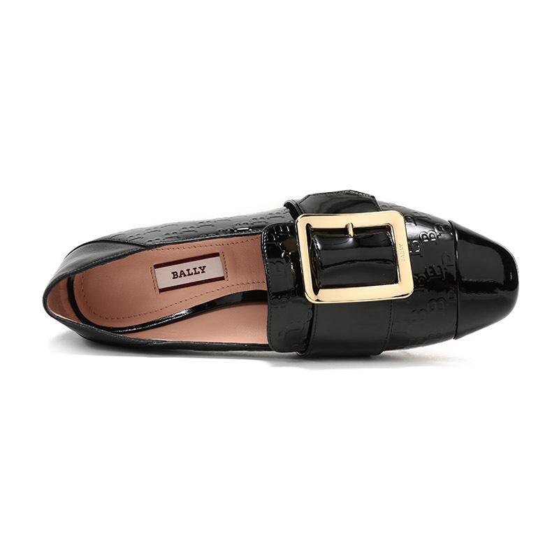 BALLY 巴利 女士 羊皮方扣装饰可踩脚单鞋乐福鞋中跟鞋 JANELLE 40 BB EM