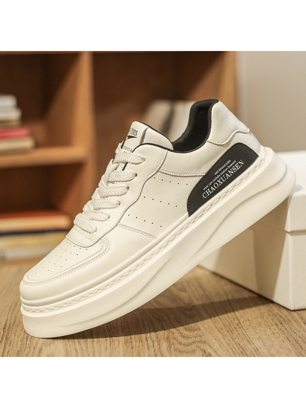 男鞋2025新款春季潮牌百搭低帮小白鞋青少年运动休闲增高软底板鞋