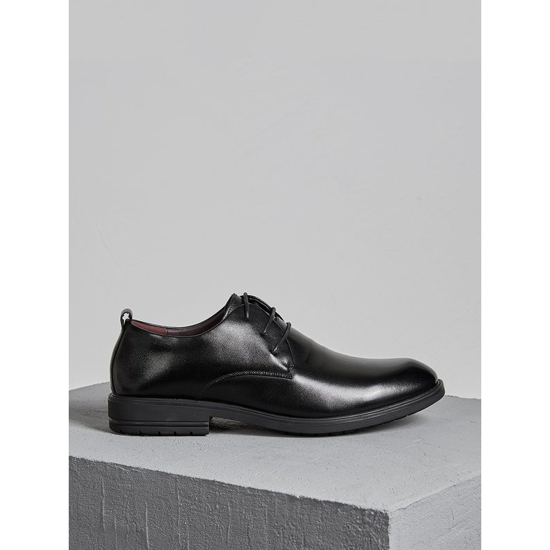 hla海澜之家纯色工装皮鞋2019春季系带款商务皮鞋男hsxsd1r003a