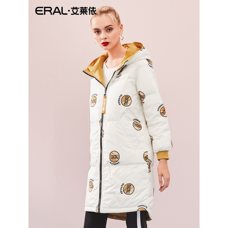 ERAL/艾莱依2018年新款羽绒服女式中长款韩版大衣617105128