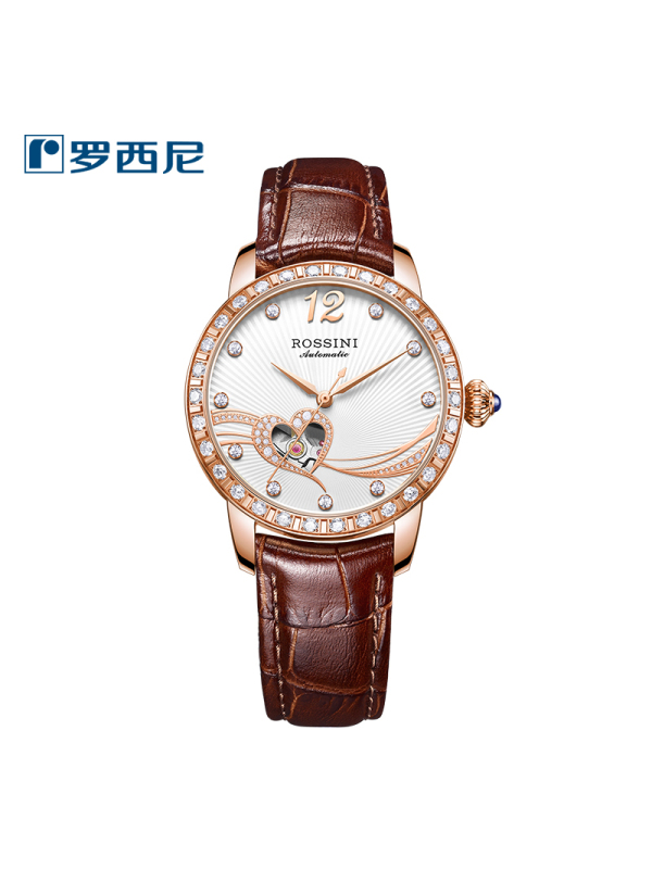 罗西尼rossini手表全自动机械女表时尚潮流正装镂空透底防水机械表女