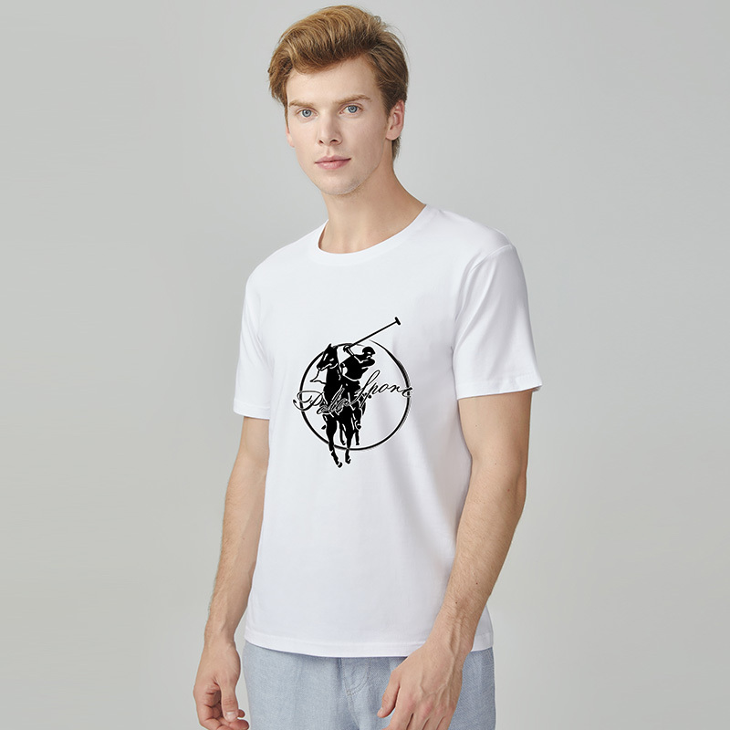 polo sport 新款夏季男女同款圆领印花字母圈圈马标短袖t恤