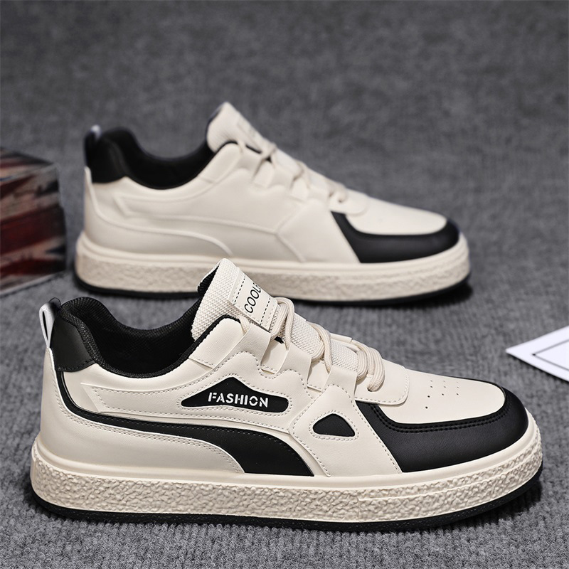 小白鞋春季新款潮流百搭男鞋休闲运动轻便板鞋系带男士鞋子