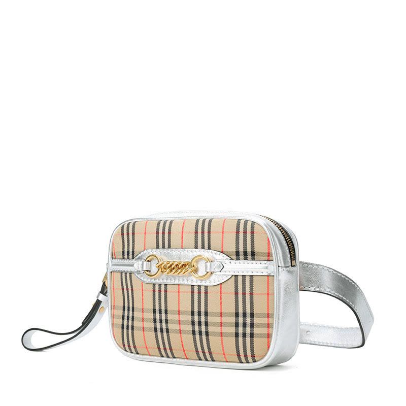 BURBERRY 金属装饰格纹腰包 8007352 棉19x14x5CM图片