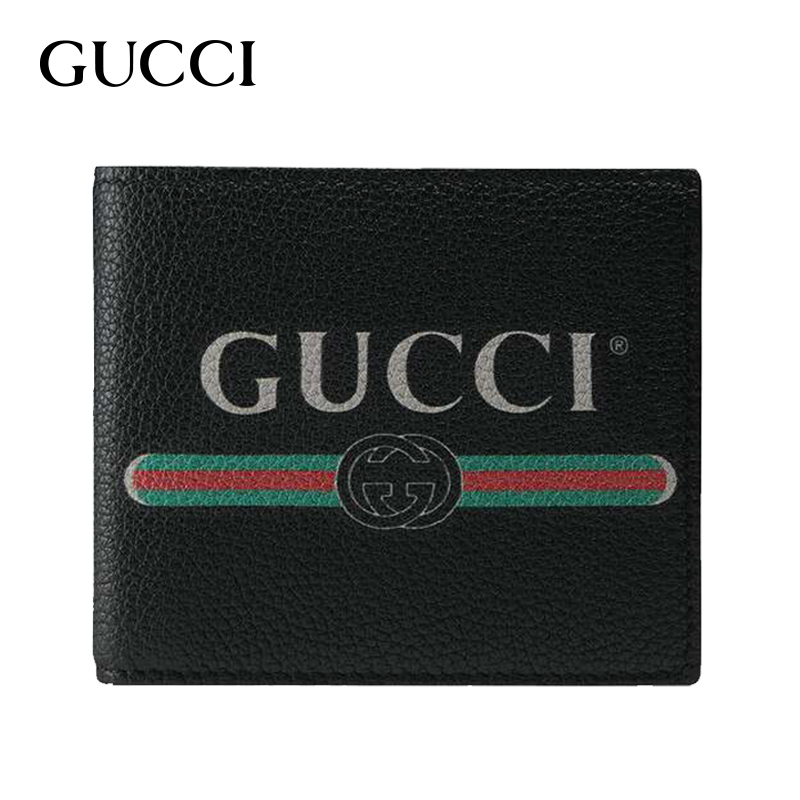 GUCCI 古驰男包 男士gucci古奇奢侈品字母条纹黑色双G钱包