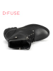 D：Fuse/迪芙斯冬牛皮圆头中跟马丁短靴女鞋DF54115145