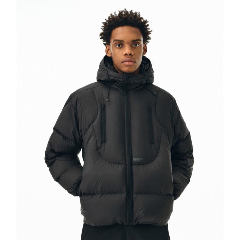 年冬季新款短款连帽棉服时尚潮流情侣装设计感宽松保暖外套图片