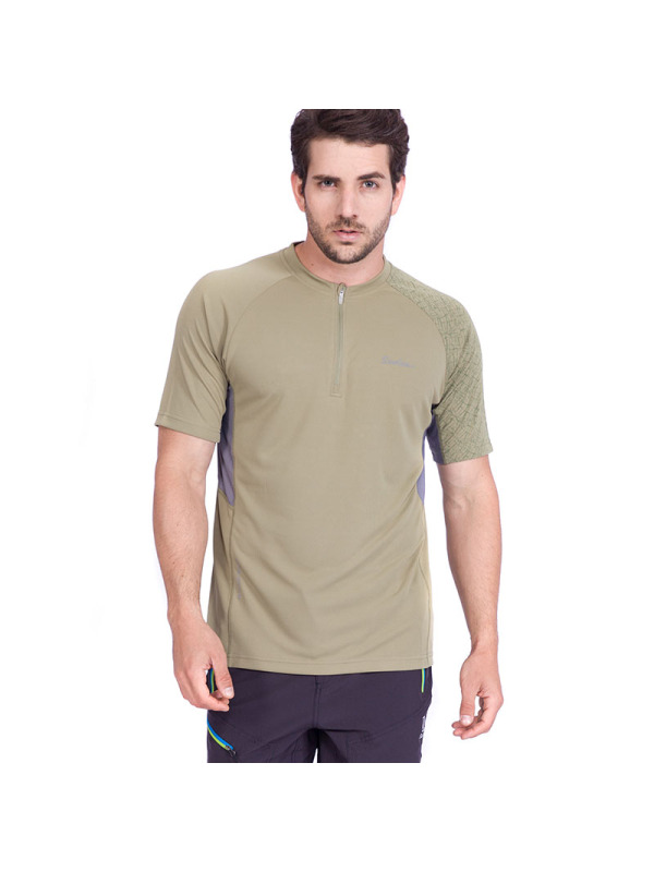 圣弗莱sevlae夏季速干运动短袖男式立领功能t恤上衣9322946058