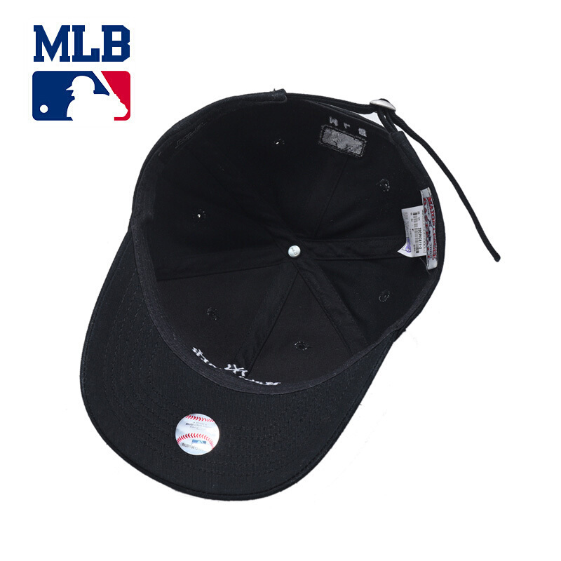 MLB棒球帽NY洋基队男女遮阳防晒 可调节休闲鸭舌帽子嘻哈帽潮 32CPIC811-2F-50L黑色前标英文