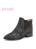 D：Fuse/迪芙斯切尔西短靴女秋冬牛皮尖头低跟女鞋DF64117076