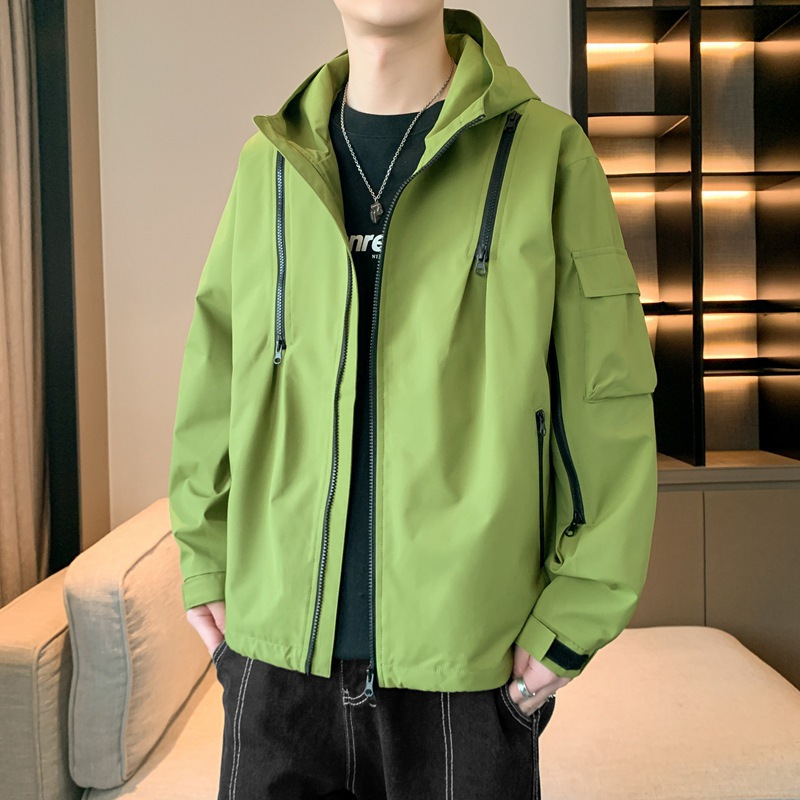 春秋日系男女同款连帽外套防风防水休闲冲锋衣夹克