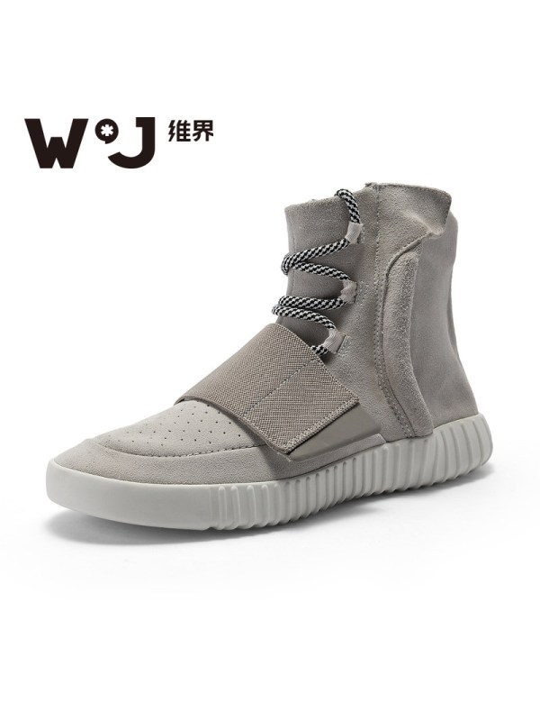 维界男士马丁靴韩版英伦风潮流高帮男鞋休闲鞋真皮短靴子皮靴冬季