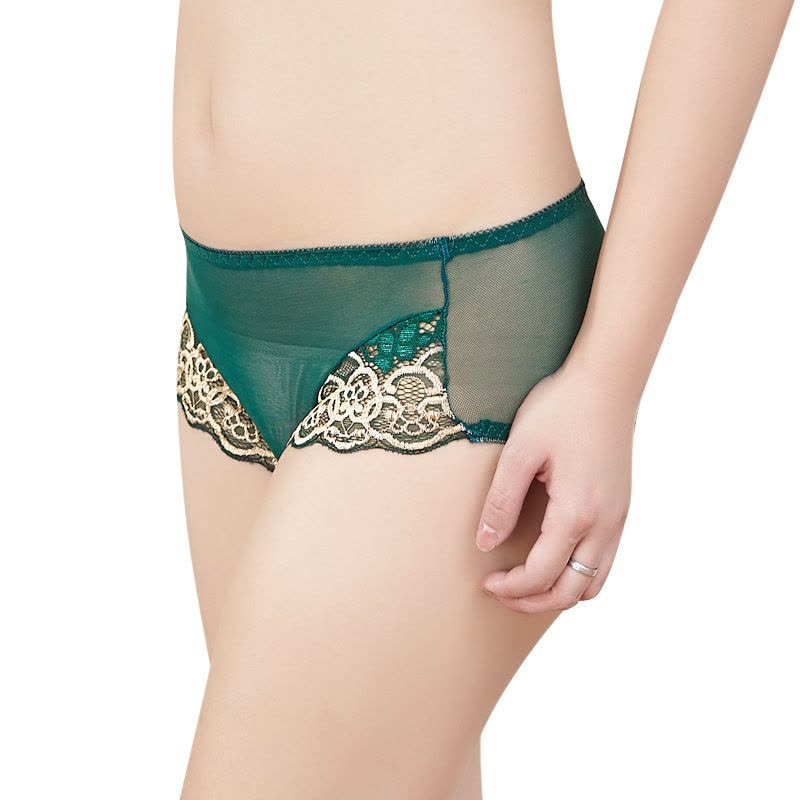 刺绣蕾丝花边性感提臀女士背心款文胸配套中腰内裤图片