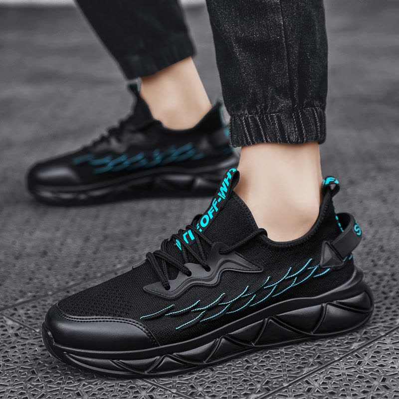 Ceba街头日常飞织透气休闲鞋2022春季男鞋个性鱼鳞片运动鞋青年椰子鞋图片