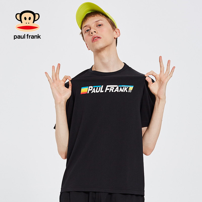 Paul Frank/大嘴猴2019夏季新款T恤男印花半袖韩版宽松圆领上衣潮