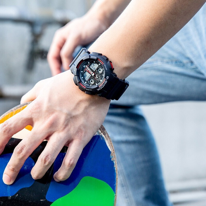 卡西欧(CASIO) G-SHOCK系列 GA-100-1A4运动 石英表男女