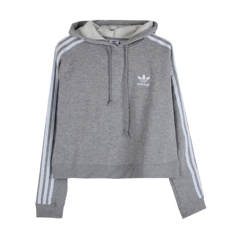 阿迪达斯三叶女子套头衫宽松舒适运动休闲连帽卫衣DH4245图片