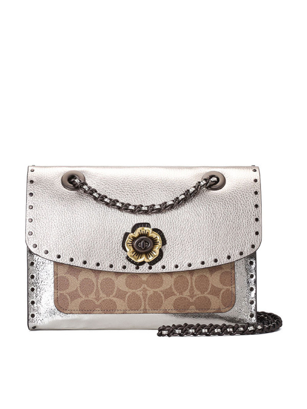 Coach PARKER 山茶花铆钉边饰单肩包 39679