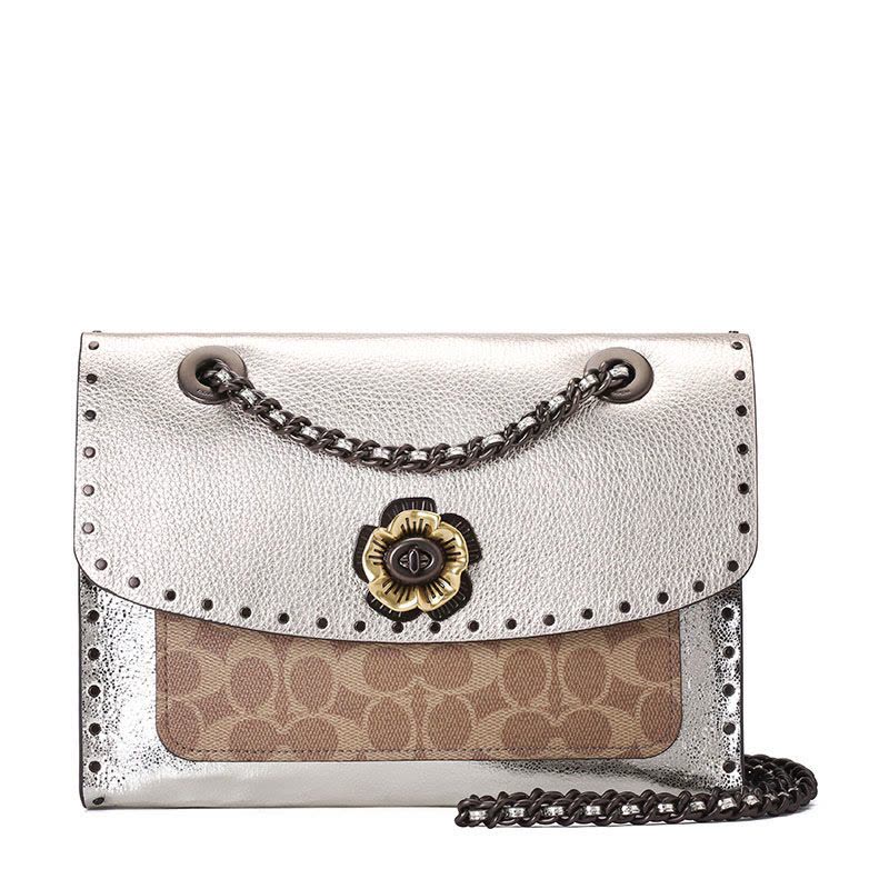 Coach PARKER 山茶花铆钉边饰单肩包 39679图片