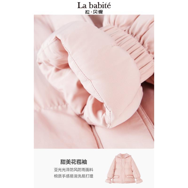 拉贝缇黑色棉服女装短款拉夏贝尔冬季新款韩版宽松棉衣外套潮